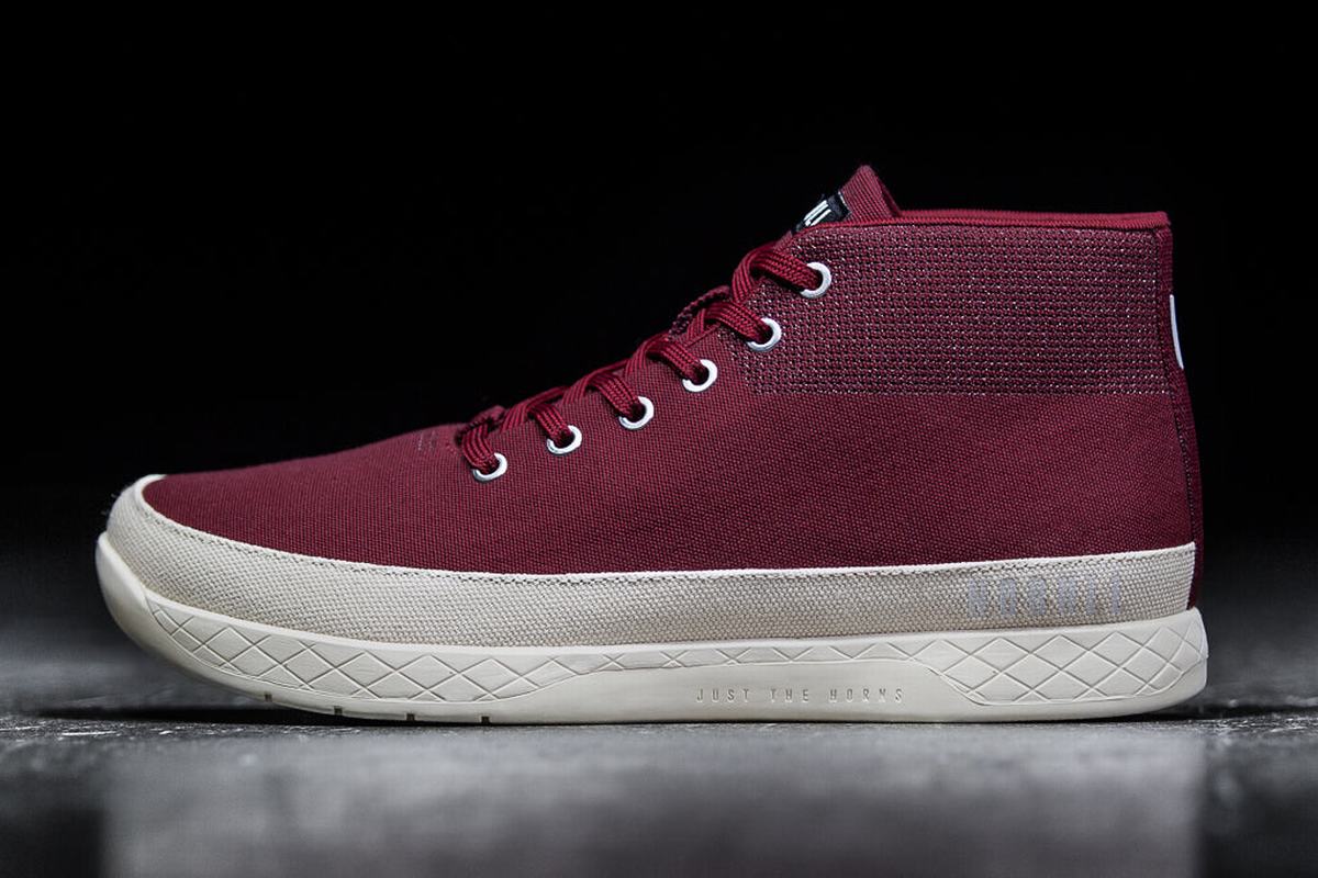 Nobull Canvas Mid Men's Trainers Dark Red | Australia (YU3682)